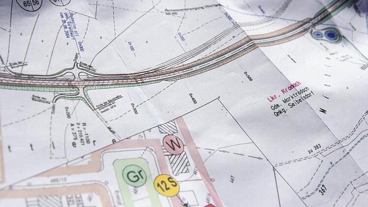 Blick auf den Plan für den Ausbau bei Seibelsdorf