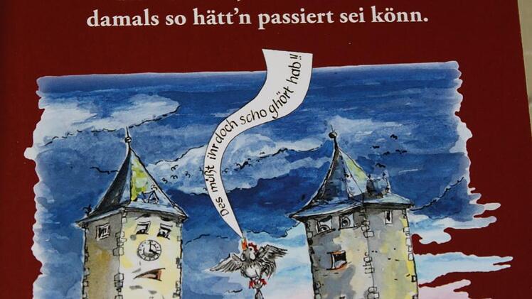 Lustige Illustrationen der Ha&szlig;furter K&uuml;nstlerin Helmi Scheuering werten das neueste Buch "Obst gl&auml;bst oder net" von Wilhelm Wolpert auf. Fotos: Christiane Reuther