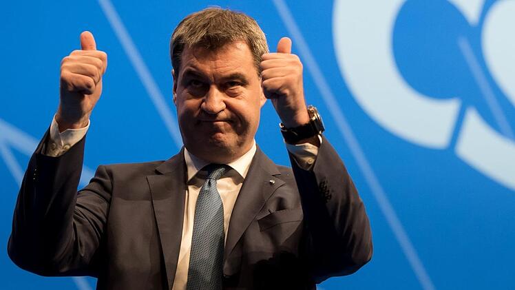 Der bayerische Finanzminister Markus Söder in Nürnberg beim CSU-Parteitag. Foto: Sven Hoppe/dpa