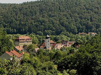 Einen Zustands- und Wirtschaftsbericht für den Ebelsbacher Wald nahm der Gemeinderat Ebelsbach zur Kenntnis. Das Fazit: Dem Wald und damit der Gemeinde geht es gut. Unser Bild zeigt den Wald rund um den Ebelsberg, im Vordergrund Gleisenau mit Schloss und Kirche.  Foto: Günther Geiling