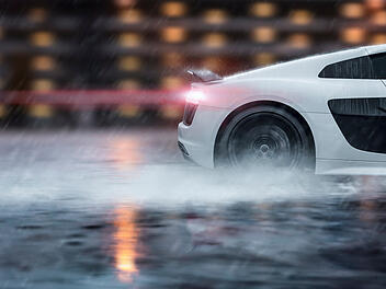 Sportwagen, Regen, Aquaplaning, Auto, PS