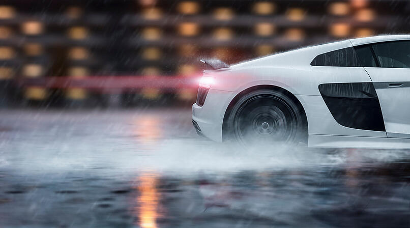 Sportwagen, Regen, Aquaplaning, Auto, PS