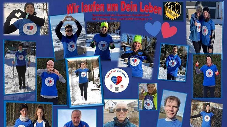 Mit Leib und Seele unterstützt die Laufgruppe des SC Adelsdorf die Aktion "Ich lauf um Dein Leben" zugunsten schwer herzkranker Kinder.