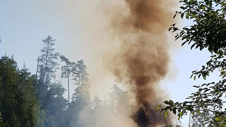 Stadtsteinach: Riesige Rauchwolke an Waldgebiet - Brand löst Großeinsatz aus