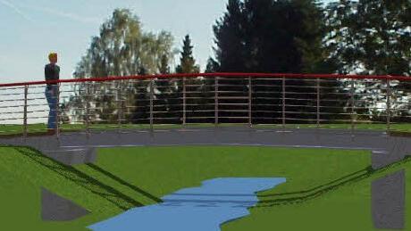 So soll die Brücke über die Lauter an der Brunnenstube aussehen.  Entwurf: Architekt Gerhard Schlereth