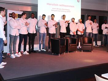 Erstmals bei einem Neujahrsempfang standen die Profis des neunfachen deutschen Meisters komplett auf der Bühne. Ein gutes Omen für den weiteren Saisonverlauf?
