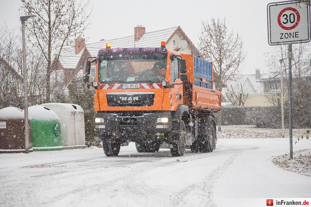 Erster Schneefall im Coburger Land