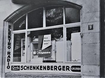 Das erste Schenkenberger-Fachgesch&auml;ft (1958 bis 1970) in der Sch&ouml;nbornstra&szlig;e 9 in Bad Kissingen.