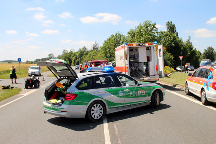 Quad und Auto kollidieren im Landkreis Fürth