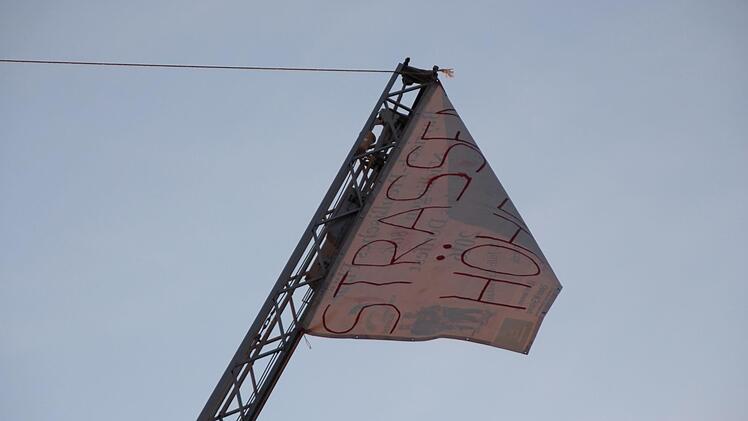 Protestaktion der BI Contra Umgehung. Foto: Benedikt Borst