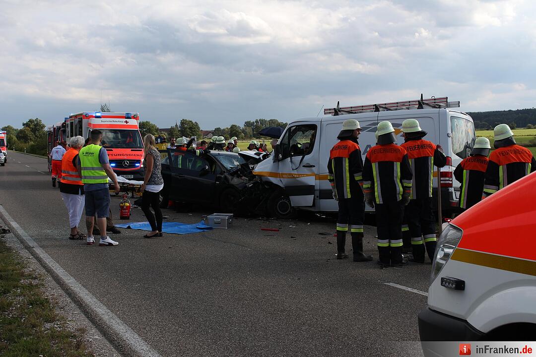 Unfall bei Wassertrüdingen im Landkreis Ansbach
