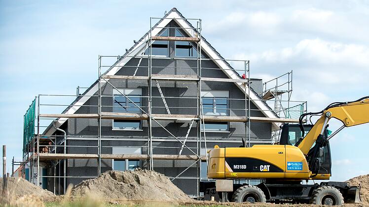 Baustelle eines Einfamilienhauses