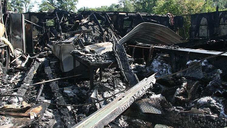 Das Heim der Untersteinacher Schützen war nicht mehr zu retten. Fotos: Sonja Adam
