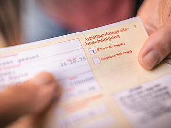 Krankmeldung, Bescheinigung, gelber Schein, Krank, Arbeit