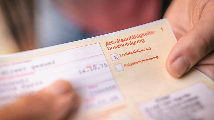 Krankmeldung, Bescheinigung, gelber Schein, Krank, Arbeit