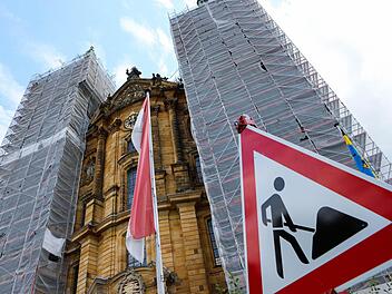 Die Basilika Vierzehnheiligen ist Baustelle  Foto: Matthias Hoch