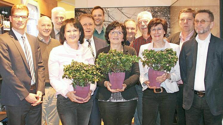 Ehrung langjähriger Mitarbeiter der Stadt (von links): Johannes Goldfuß, Thomas Tischer, Uwe Angermann, Pia Wich, OB Henry Schramm, Michael Thamm, Katharine Nestmann, Siegfried Schuberth, Hartmut Arndt, Brigitte Müller, Hermann Müller und Robert Hansl.  Foto: Stadt Kulmbach