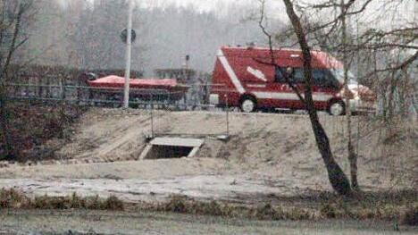 Auch ein Boot wurde für den Einsatz mitgebracht.