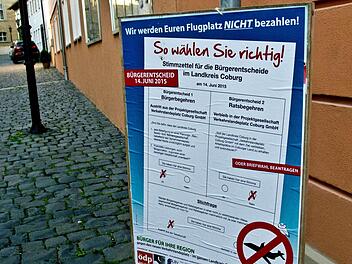 Einen Bürgerentscheid zum Verkehrslandeplatz, wie es ihn im Juni bereits im Landkreis gab, wollen die Initiatoren nun auch in der Stadt Coburg erreichen. Foto: CT-Archiv/Jochen Berger