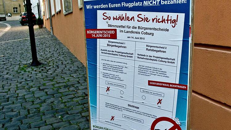 Einen Bürgerentscheid zum Verkehrslandeplatz, wie es ihn im Juni bereits im Landkreis gab, wollen die Initiatoren nun auch in der Stadt Coburg erreichen. Foto: CT-Archiv/Jochen Berger
