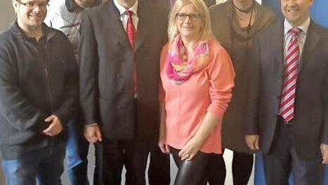 Neuwahlen gab es bei der Kreis-SPD (v. l.): Sven Schuster, Thilo Moosmann, Ralf Pohl, Timo Ehrhardt, Gaby Schülein, Heidi Hansen und Ralf Völkl. Foto: Veronika Schadeck