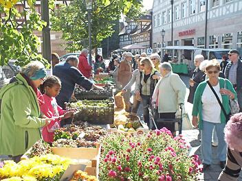 Reger Andrang herrschte bei dem Markt, um "Ernte zu teilen".  Foto: maw