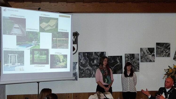 Melanie Hagemann (links) und Lisa Wunder, die aus Stadtsteinach stammt, stellten die Projektarbeit "ATEMweg" vor. Foto: Werner Rei&szlig;aus
