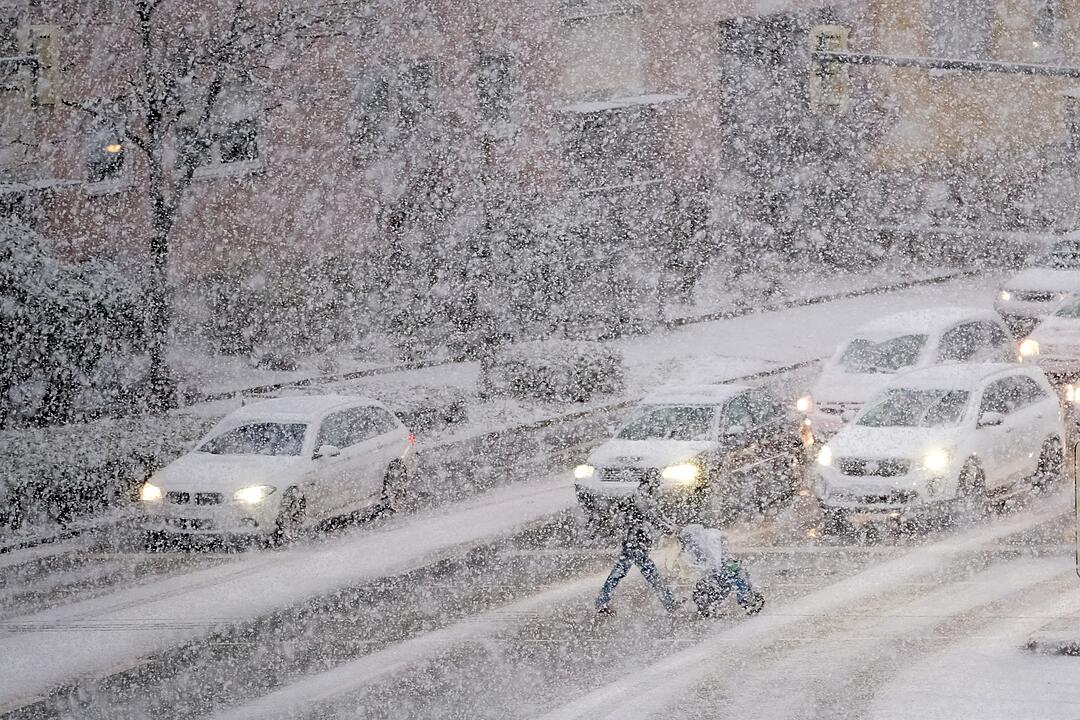 Starker Schneeschauer in Nürnberg