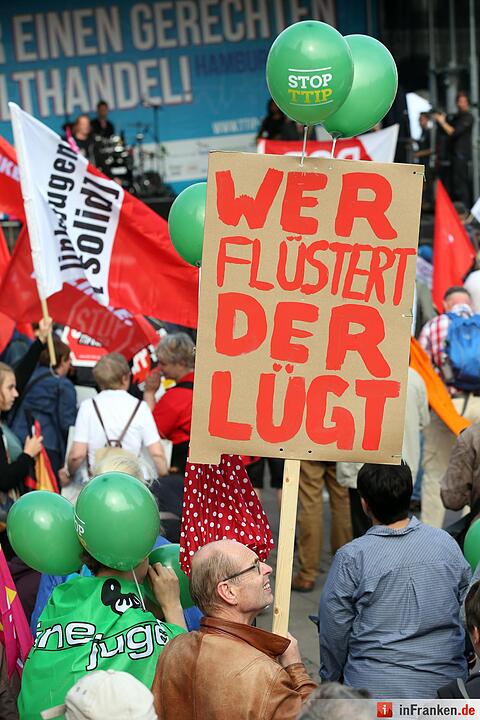 Demonstration gegen die Handelsabkommen