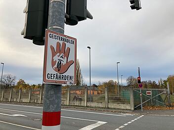 Geisterradler-Schild in Bamberg
