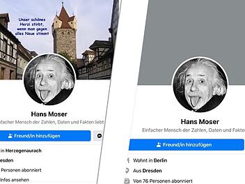 Links der "alte" Account, rechts der Neue - doch der Umzug machte die Sache nicht besser.   Das Konto wurde am Donnerstag, gegen 15.15 Uhr gelöscht.