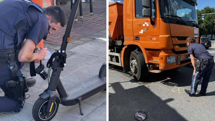 N&uuml;rnberg: Lkw erfasst Frau auf E-Scooter