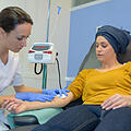 woman receiving a chemotherapy