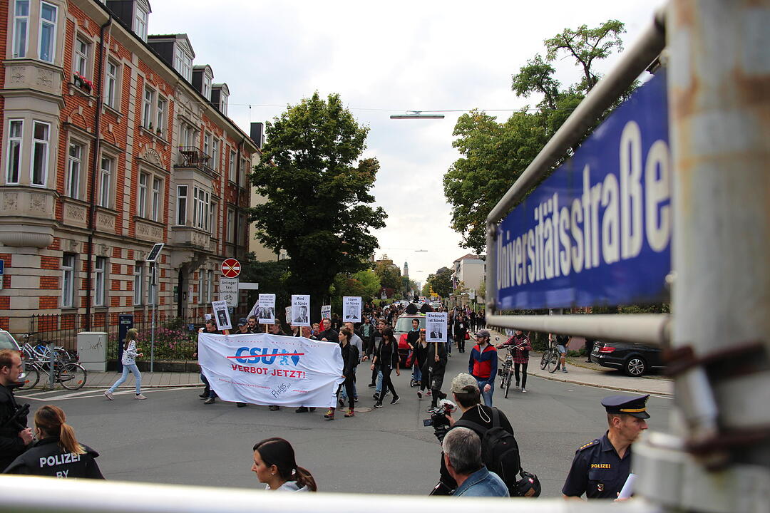 Antifa-Demo gegen Joachim Herrmann in Erlangen