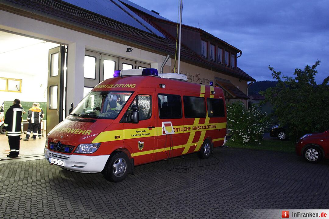 Erneute Flut ueber dem Landkreis Ansbach - Mehrere Ortschaften ueberschwemmt