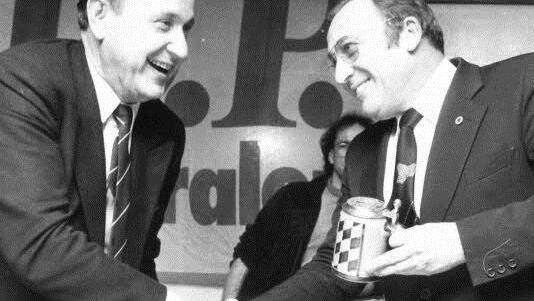 Hans-Dietrich Genscher und Manfred Jenke, der damalige FDP-Kreisvorsitzende Coburg Stadt-Foto: Archiv