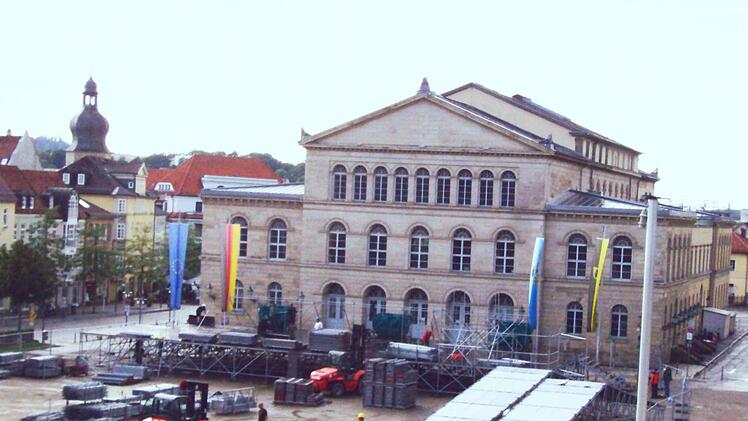So sah der Aufbau am Samstag abends aus.Foto: Jochen Berger