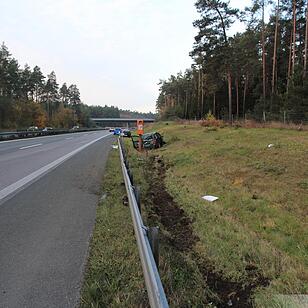 Kollision auf A73 bei Bamberg- Fahrer schwer verletzt