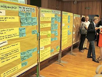 Die Ergebnisse aus den vier Arbeitsgruppen wurden auf Pinnwänden präsentiert.