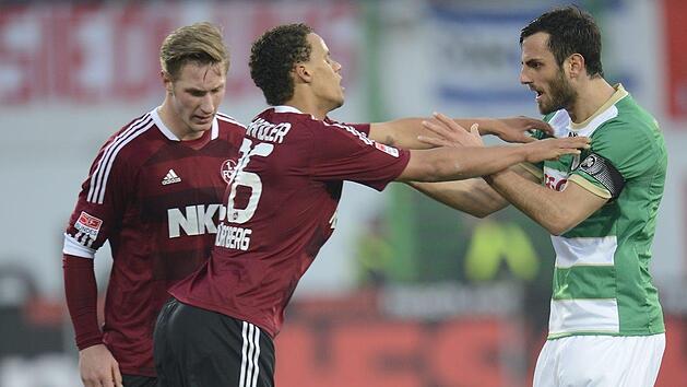Platz 1: Es ist das älteste Fußballduell Deutschlands und im Ranking der fränkischen  Derbys auf dem ersten Platz: 1. FC Nürnberg gegen die SpVgg Greuther Fürth. Foto: Sportfoto Zink
