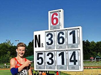 Tim Krönert von der TS Lichtenfels gelang mit dem letzten Versuch der goldene Wurf mit dem Speer. Foto: pr