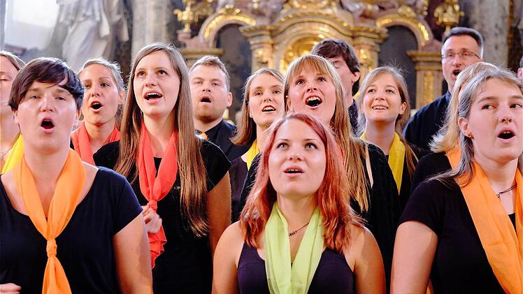 Der Würzburger Chor "New Future" sang in der Sulzthaler Kirche mit großem Engagement. Fotos: Gerd Schaar
