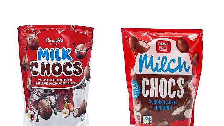 Chocóla "Milk Chocs" von Penny und "Milch Chocs" der Rewe Eigenmarke "Beste Wahl" werden zurückgerufen