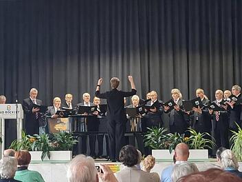 Der Landkreis-M&auml;nnerchor beim Auftritt in Bad Bocklet
