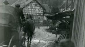 Die Hochzeitskutsche von Hans und Margarete Witzgall 1946.