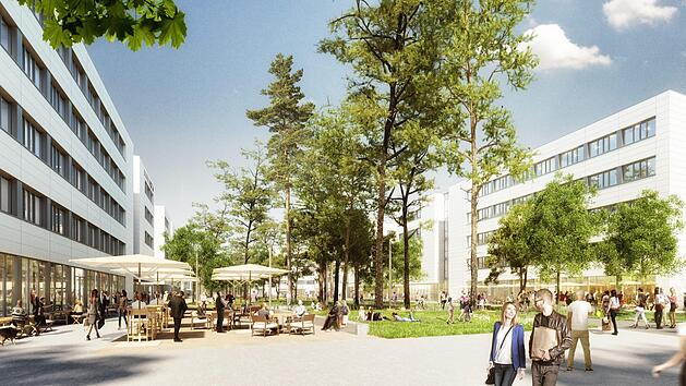 Ein Campus f&uuml;r alle: Mit einem breiten Gastronomie- und Dienstleistungsangebot wird der Siemens Campus Erlangen ein offener Stadtteil f&uuml;r Mitarbeiter, B&uuml;rger und Besucher.  Grafik: Siemens AG