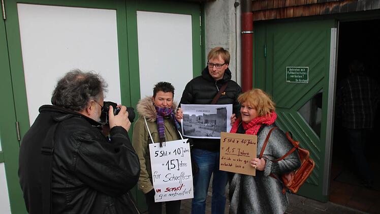 Eindrücke rund um die Betriebsversammlung im Schaeffler-Werk Elfershausen. Foto: Ralf Ruppert