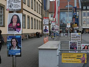 Eine Flut an Wahlplakaten überschwemmt derzeit Bamberg.  Foto: Matthias Hoch
