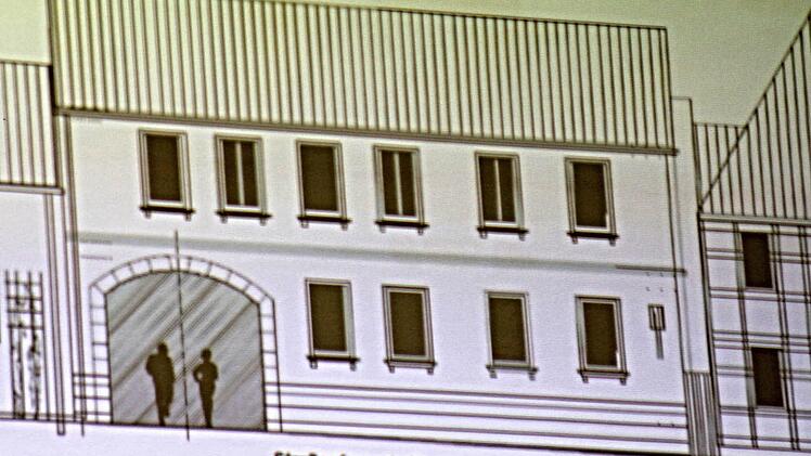 So soll die Front nach dem Umbau der ehemaligen Metzgerei gegenüber dem Rathaus Untermerzbach aussehen. Foto: Helmut Will