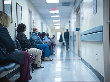 Coburger Politiker muss in Notaufnahme ewig warten - "willkommen im richtigen Leben" Klinik: Patienten warten in einem Krankenhausflur